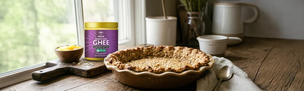 Ghee and oat pie crust: a relishing recipe