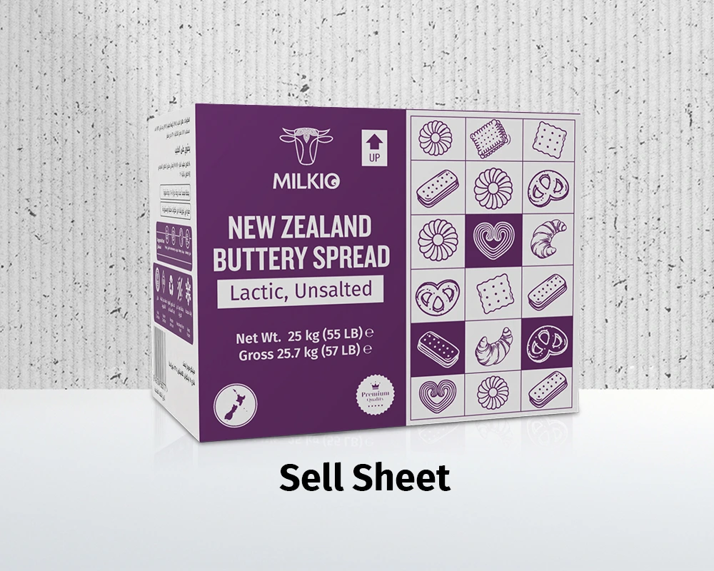 Milkio Buttery spread sell sheet