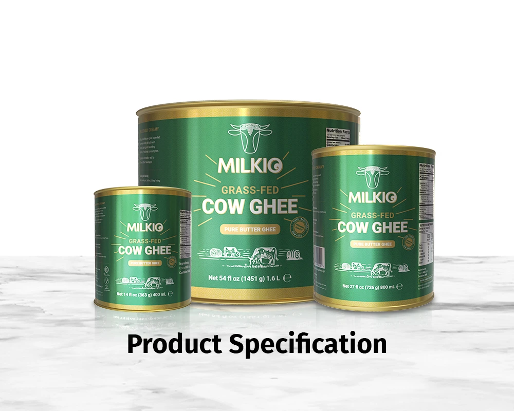 Natural grass-fed ghee product specification