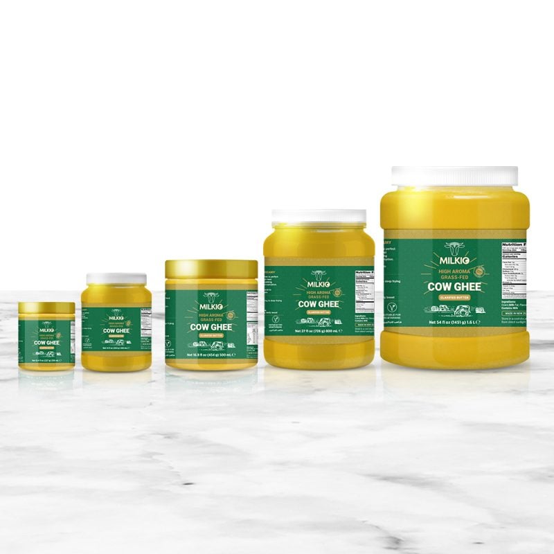 Grass-Fed-Aromatic-Butter-Ghee_PET-Jars-3-1(Green-label)_Middle-Eastern-segment-Retail-packaging_250ml,-500ml,-400mL,-800mL,-1